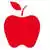Imagen de un logo de una manzana con una hoja